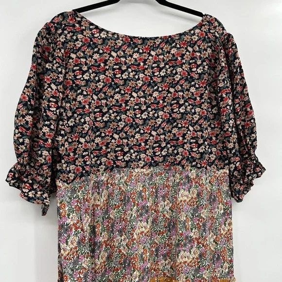 Natural Life Womens Collette Tiered Boho Maxi Dress Size L Cottagecore Prairie - Picture 10 of 12